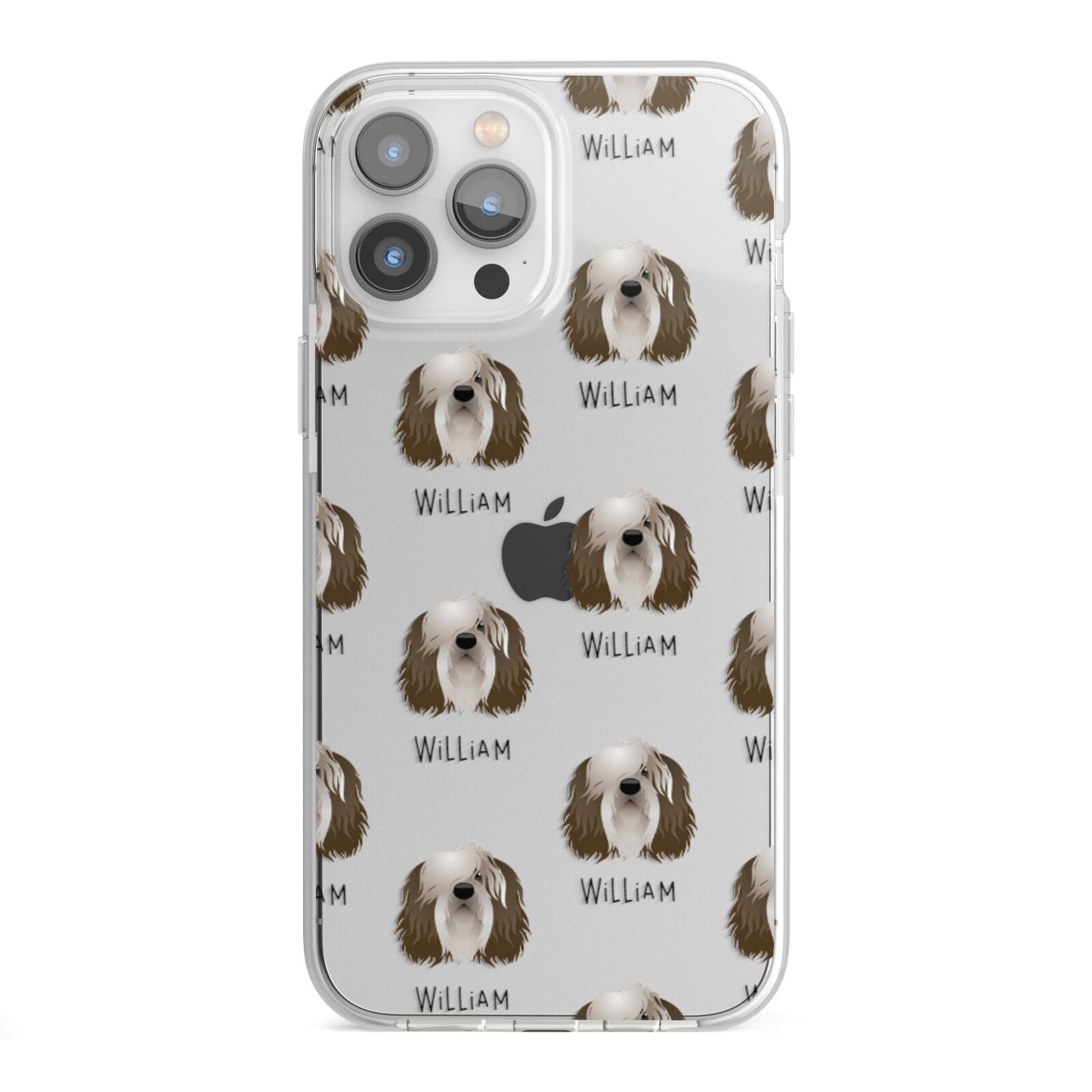 Polish Lowland Sheepdog Icon with Name iPhone 13 Pro Max TPU Impact Case with White Edges