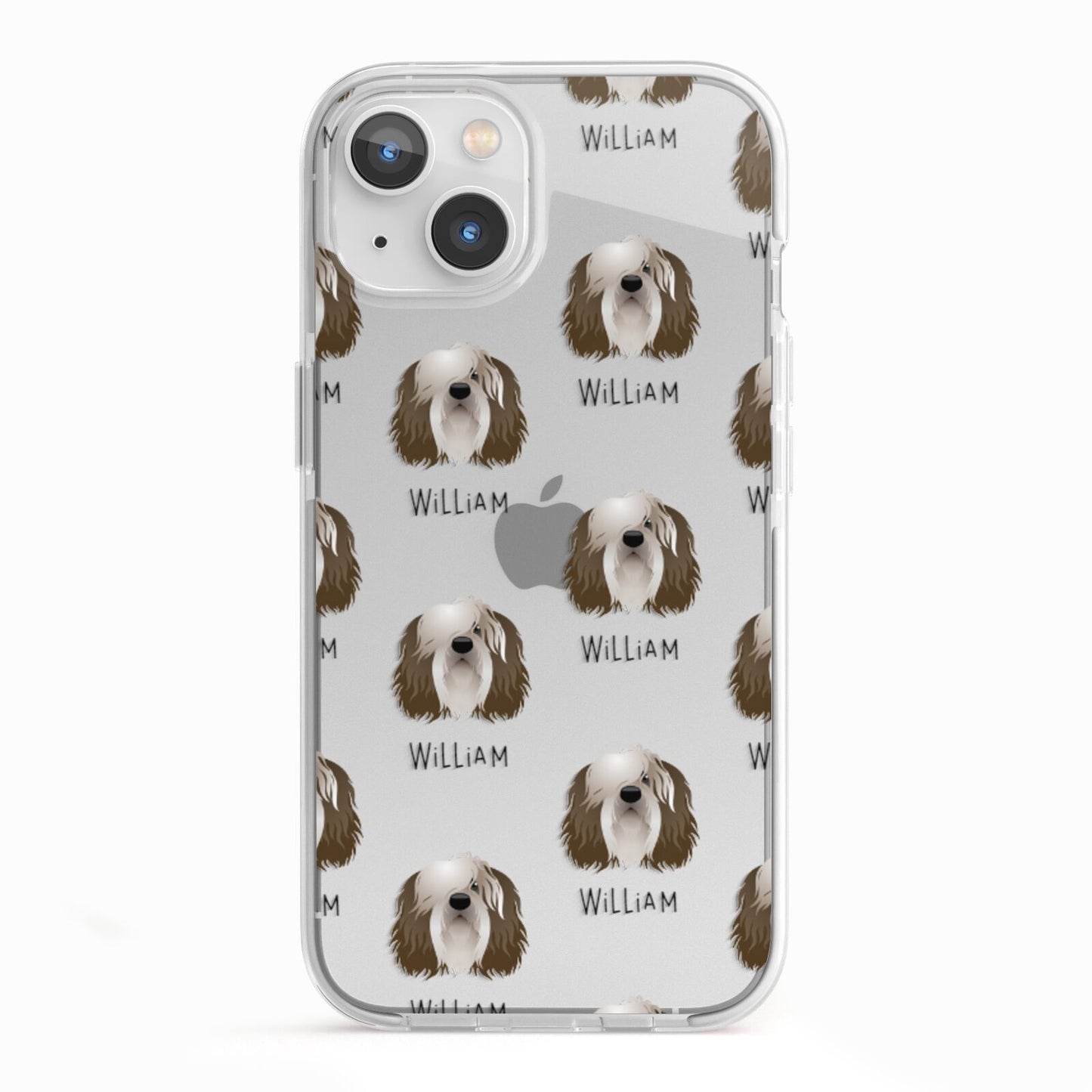 Polish Lowland Sheepdog Icon with Name iPhone 13 TPU Impact Case with White Edges