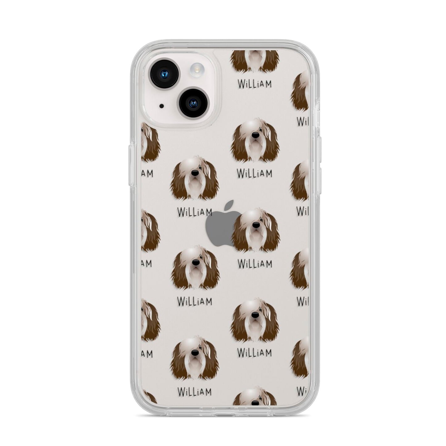 Polish Lowland Sheepdog Icon with Name iPhone 14 Plus Clear Tough Case Starlight