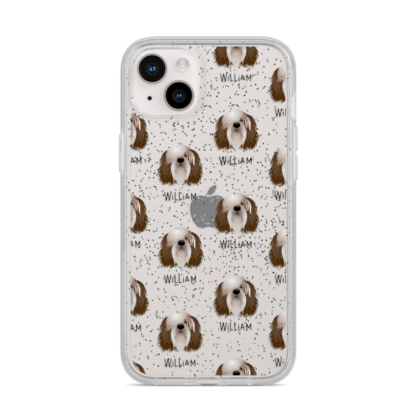 Polish Lowland Sheepdog Icon with Name iPhone 14 Plus Glitter Tough Case Starlight