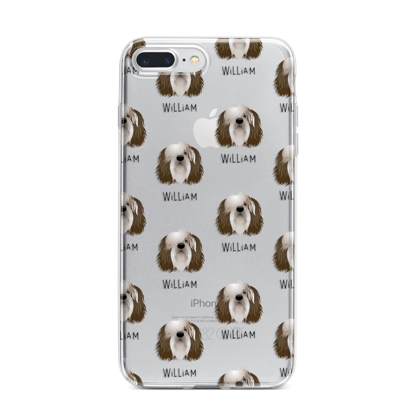 Polish Lowland Sheepdog Icon with Name iPhone 7 Plus Bumper Case on Silver iPhone
