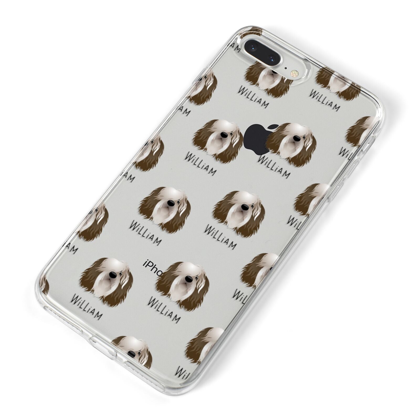 Polish Lowland Sheepdog Icon with Name iPhone 8 Plus Bumper Case on Silver iPhone Alternative Image