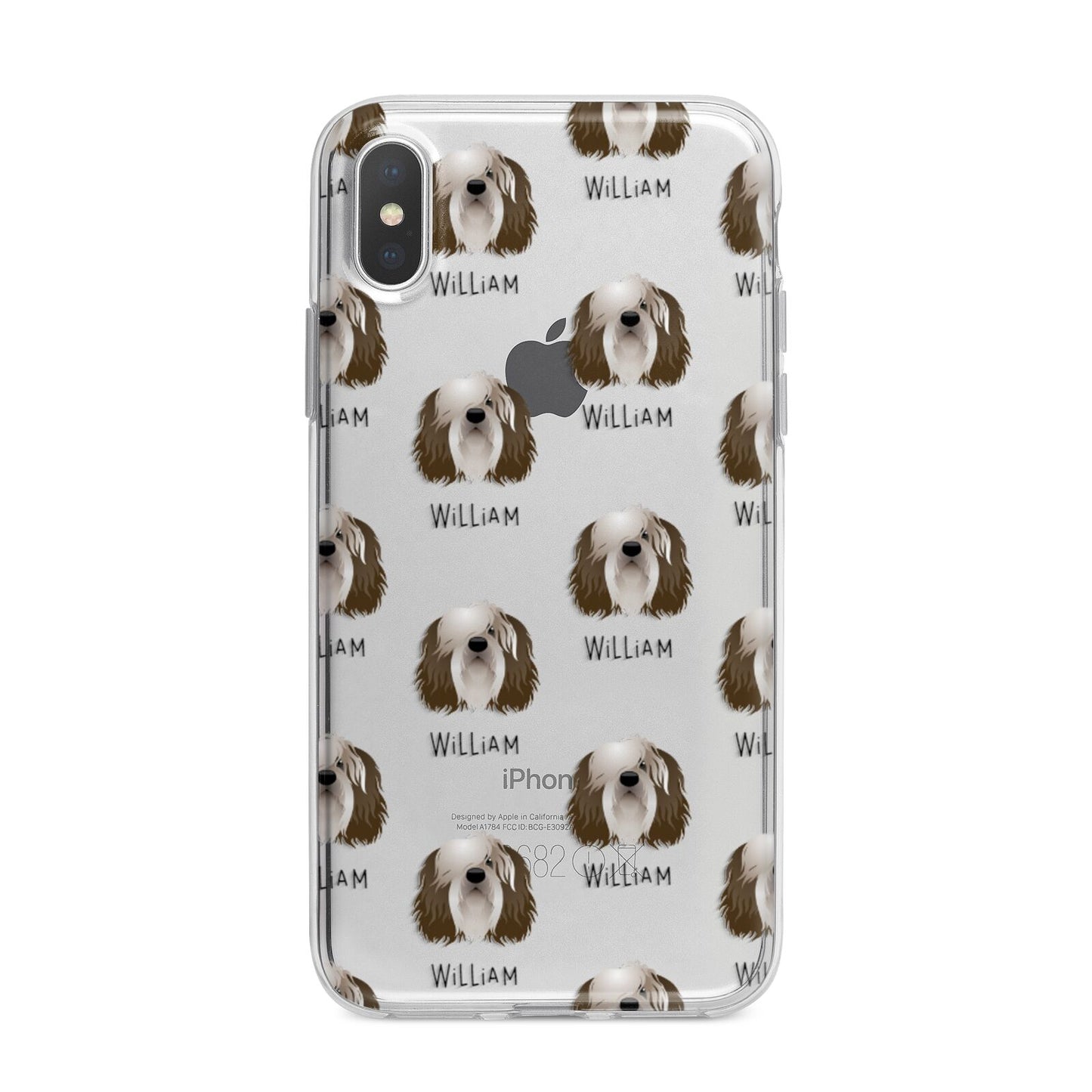 Polish Lowland Sheepdog Icon with Name iPhone X Bumper Case on Silver iPhone Alternative Image 1