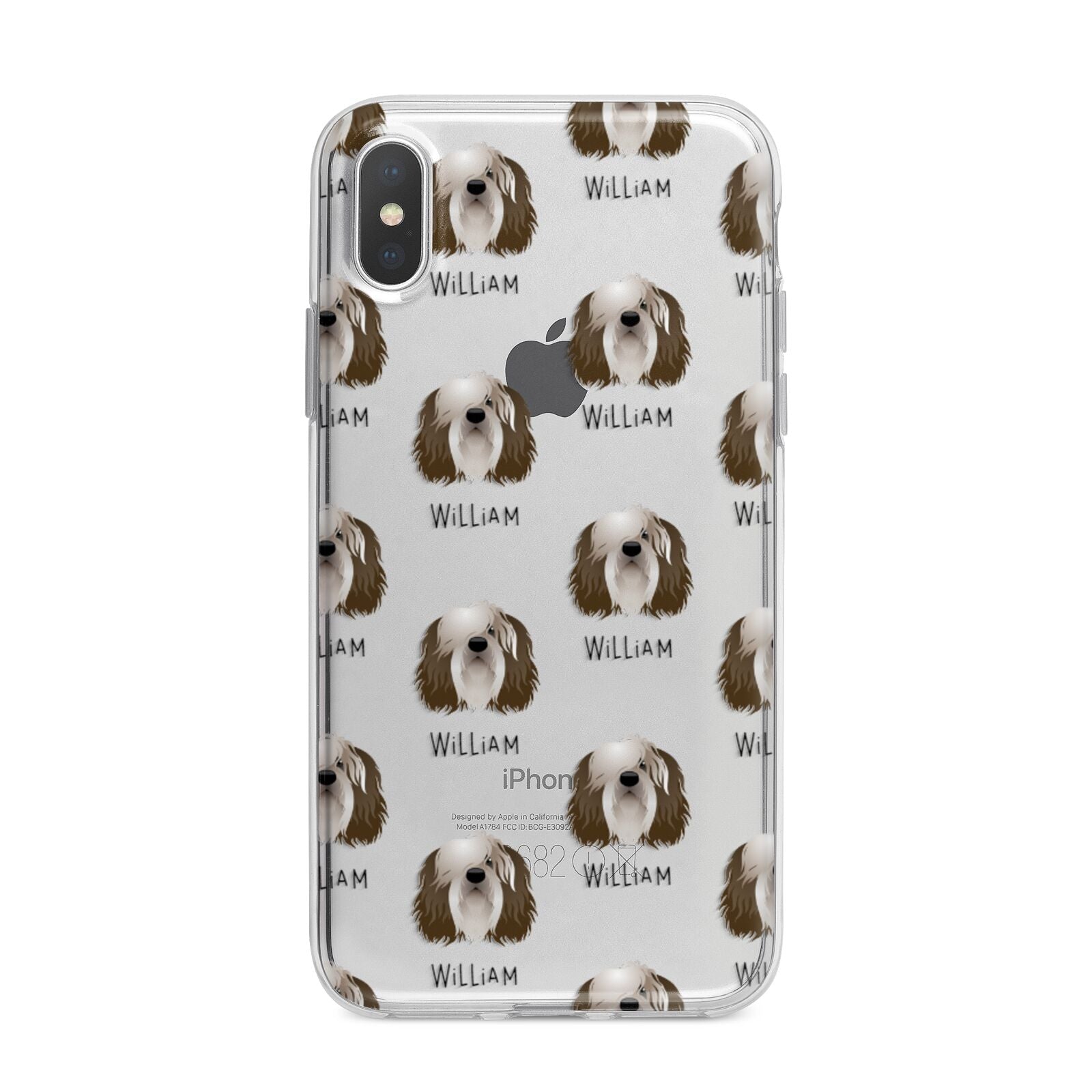 Polish Lowland Sheepdog Icon with Name iPhone X Bumper Case on Silver iPhone Alternative Image 1