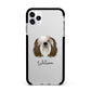 Polish Lowland Sheepdog Personalised Apple iPhone 11 Pro Max in Silver with Black Impact Case