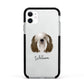 Polish Lowland Sheepdog Personalised Apple iPhone 11 in White with Black Impact Case