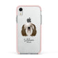 Polish Lowland Sheepdog Personalised Apple iPhone XR Impact Case Pink Edge on Silver Phone