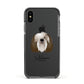 Polish Lowland Sheepdog Personalised Apple iPhone Xs Impact Case Black Edge on Black Phone