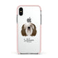 Polish Lowland Sheepdog Personalised Apple iPhone Xs Impact Case Pink Edge on Silver Phone