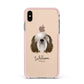 Polish Lowland Sheepdog Personalised Apple iPhone Xs Max Impact Case Pink Edge on Gold Phone