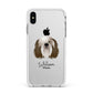 Polish Lowland Sheepdog Personalised Apple iPhone Xs Max Impact Case White Edge on Silver Phone