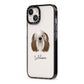 Polish Lowland Sheepdog Personalised iPhone 13 Black Impact Case Side Angle on Silver phone