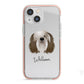Polish Lowland Sheepdog Personalised iPhone 13 Mini TPU Impact Case with Pink Edges