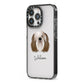 Polish Lowland Sheepdog Personalised iPhone 13 Pro Black Impact Case Side Angle on Silver phone