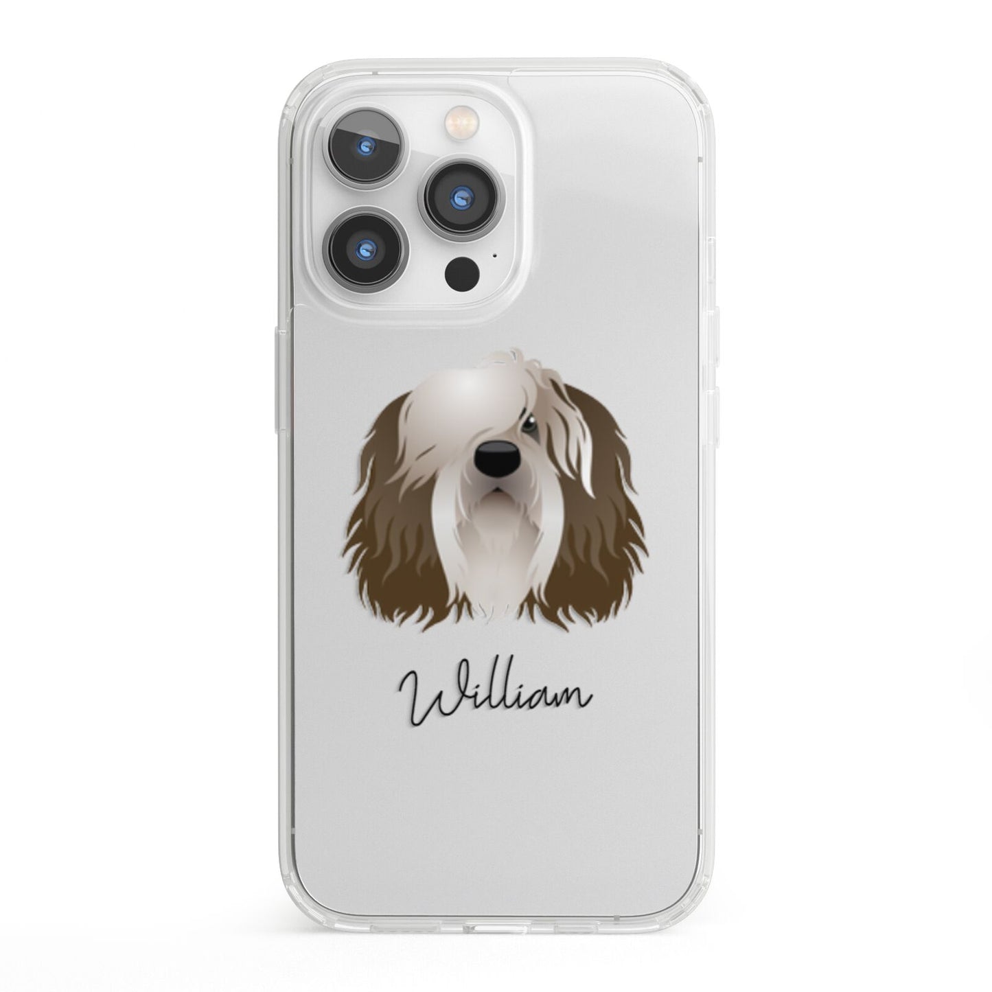 Polish Lowland Sheepdog Personalised iPhone 13 Pro Clear Bumper Case