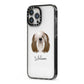 Polish Lowland Sheepdog Personalised iPhone 13 Pro Max Black Impact Case Side Angle on Silver phone