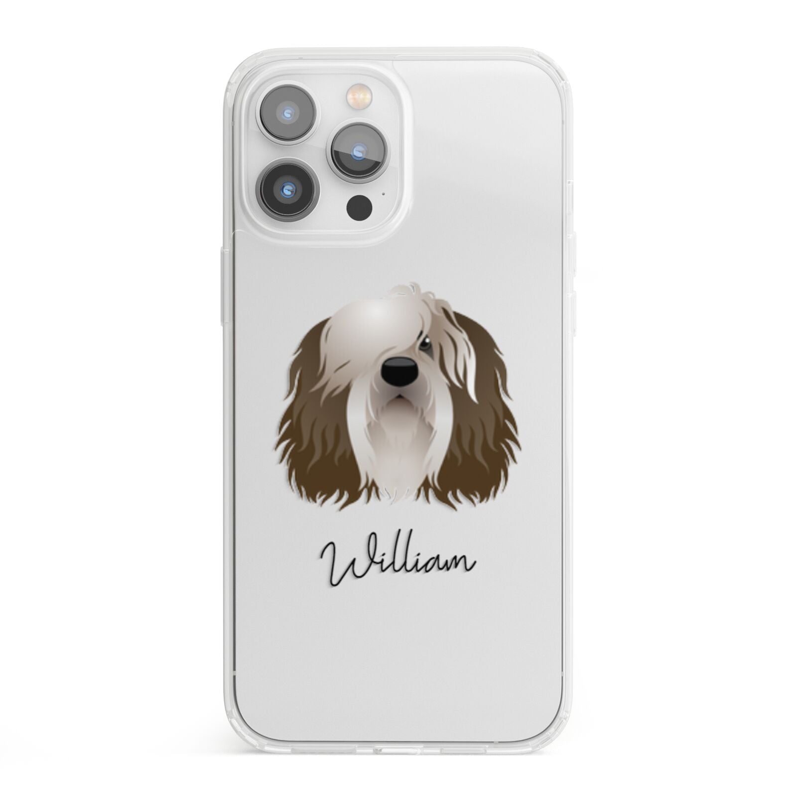 Polish Lowland Sheepdog Personalised iPhone 13 Pro Max Clear Bumper Case