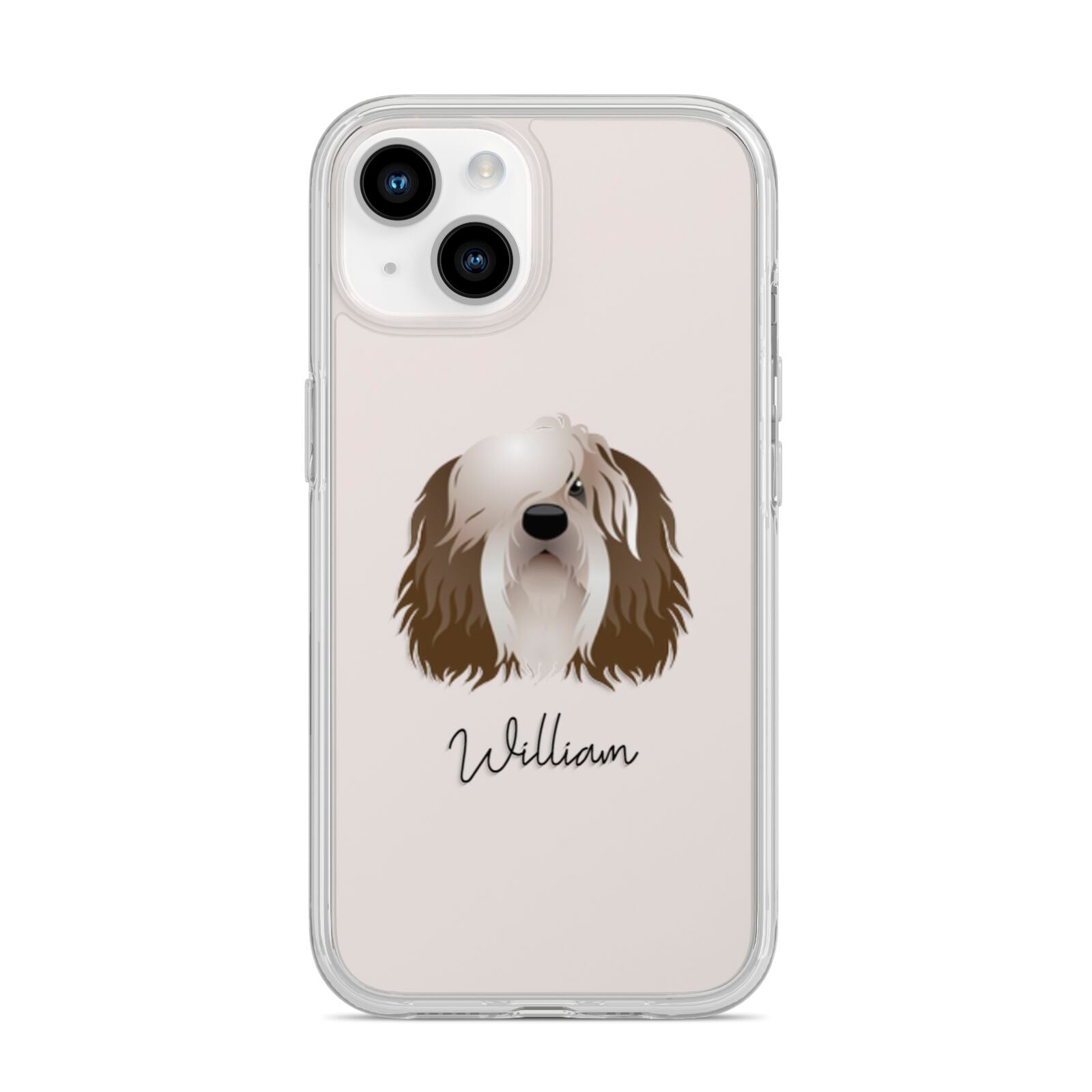 Polish Lowland Sheepdog Personalised iPhone 14 Clear Tough Case Starlight
