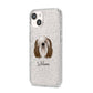 Polish Lowland Sheepdog Personalised iPhone 14 Glitter Tough Case Starlight Angled Image