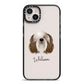 Polish Lowland Sheepdog Personalised iPhone 14 Plus Black Impact Case on Silver phone