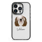 Polish Lowland Sheepdog Personalised iPhone 14 Pro Black Impact Case on Silver phone