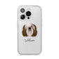Polish Lowland Sheepdog Personalised iPhone 14 Pro Clear Tough Case Silver