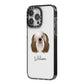 Polish Lowland Sheepdog Personalised iPhone 14 Pro Max Black Impact Case Side Angle on Silver phone
