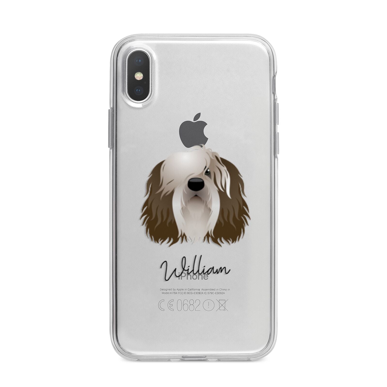 Polish Lowland Sheepdog Personalised iPhone X Bumper Case on Silver iPhone Alternative Image 1