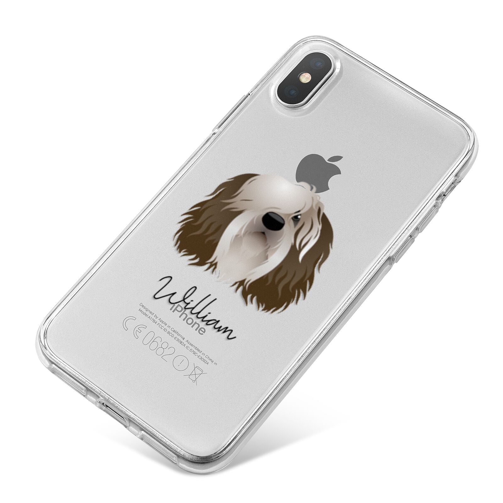 Polish Lowland Sheepdog Personalised iPhone X Bumper Case on Silver iPhone