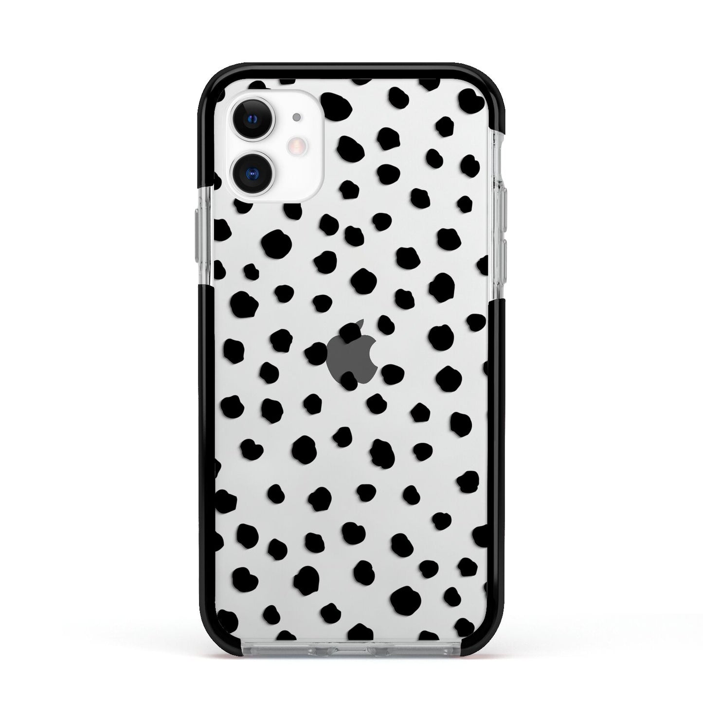 Polka Dot Apple iPhone 11 in White with Black Impact Case