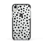 Polka Dot Apple iPhone XR Impact Case Black Edge on Silver Phone