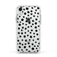 Polka Dot Apple iPhone XR Impact Case White Edge on Silver Phone