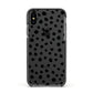 Polka Dot Apple iPhone Xs Impact Case Black Edge on Black Phone