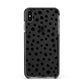 Polka Dot Apple iPhone Xs Max Impact Case Black Edge on Black Phone