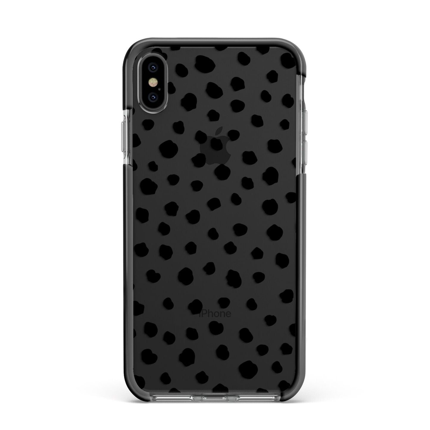 Polka Dot Apple iPhone Xs Max Impact Case Black Edge on Black Phone