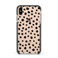 Polka Dot Apple iPhone Xs Max Impact Case Black Edge on Gold Phone