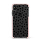 Polka Dot Apple iPhone Xs Max Impact Case Pink Edge on Black Phone