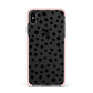 Polka Dot Apple iPhone Xs Max Impact Case Pink Edge on Black Phone