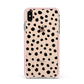 Polka Dot Apple iPhone Xs Max Impact Case Pink Edge on Gold Phone