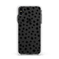 Polka Dot Apple iPhone Xs Max Impact Case White Edge on Black Phone