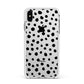 Polka Dot Apple iPhone Xs Max Impact Case White Edge on Silver Phone