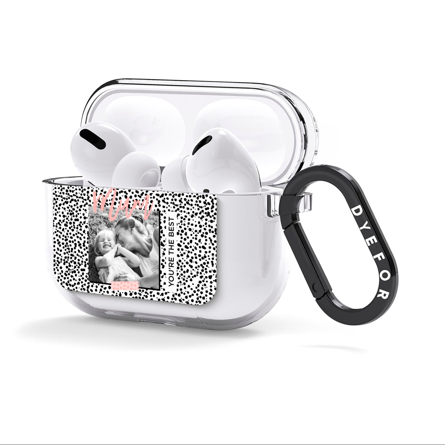 Polka Dot Mum AirPods Clear Case 3rd Gen Side Image