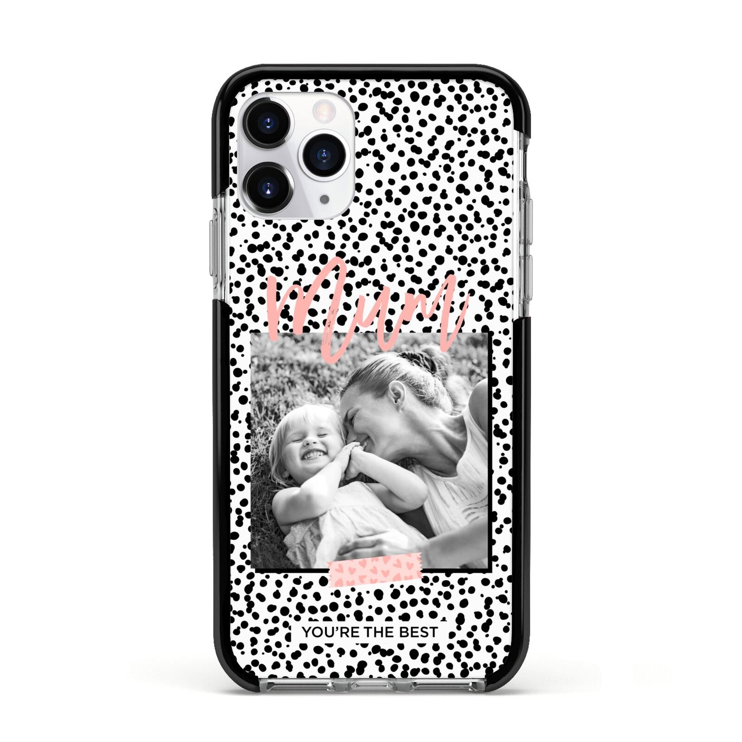 Polka Dot Mum Apple iPhone 11 Pro in Silver with Black Impact Case