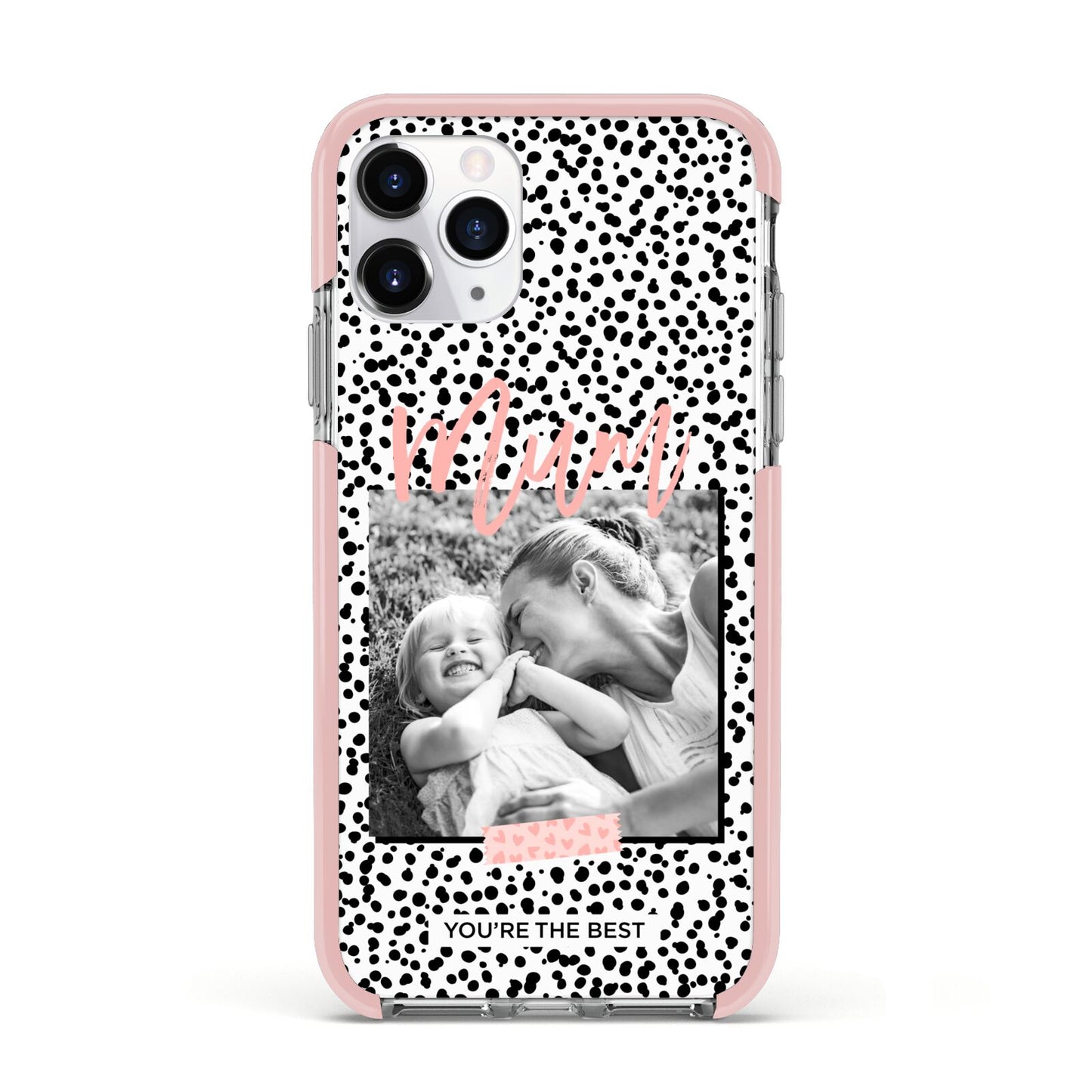 Polka Dot Mum Apple iPhone 11 Pro in Silver with Pink Impact Case