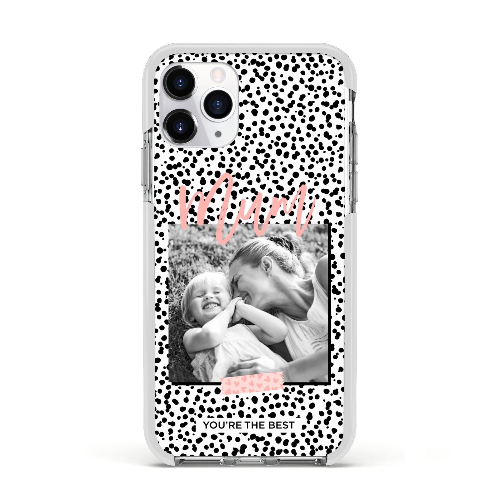 Polka Dot Mum Apple iPhone 11 Pro in Silver with White Impact Case