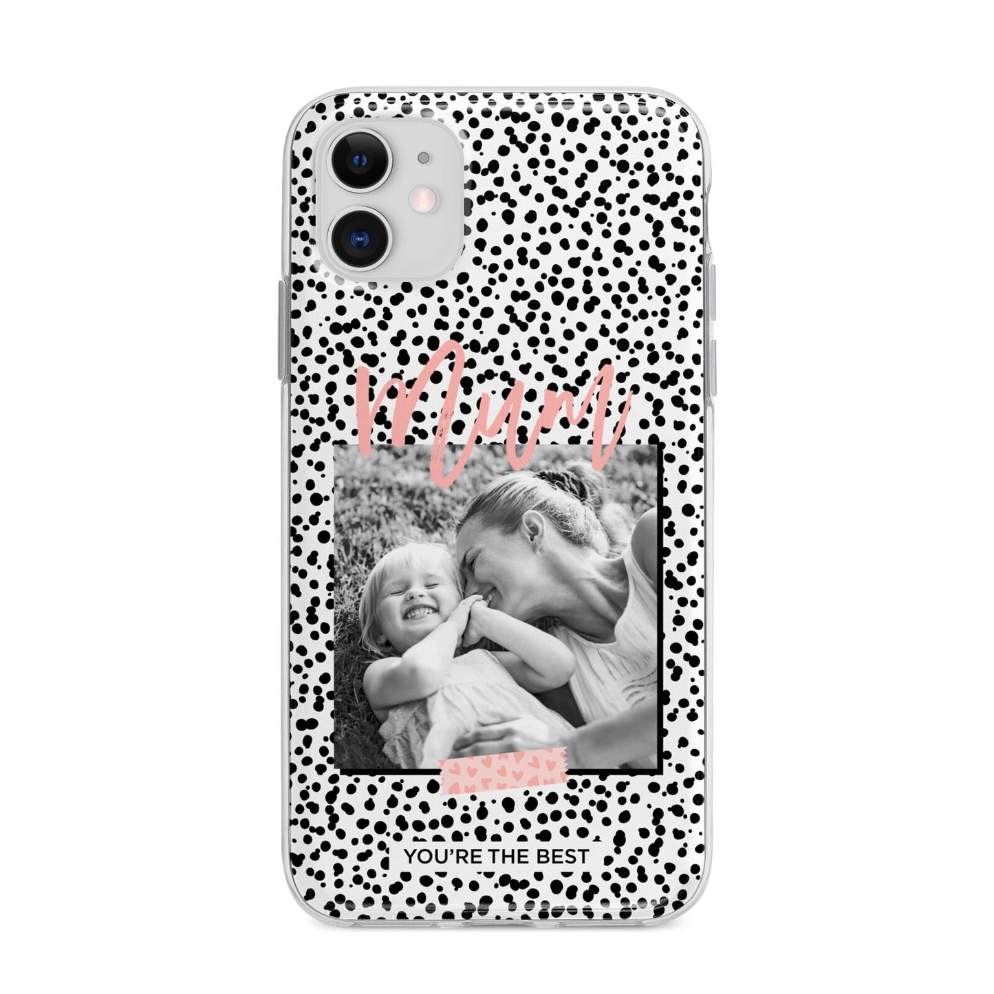 Polka Dot Mum Apple iPhone 11 in White with Bumper Case