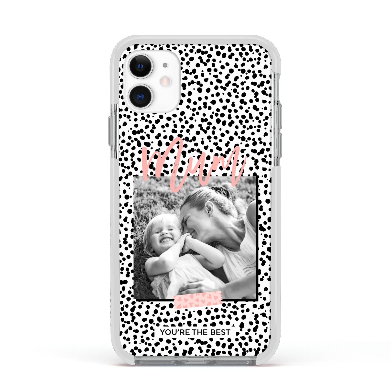 Polka Dot Mum Apple iPhone 11 in White with White Impact Case