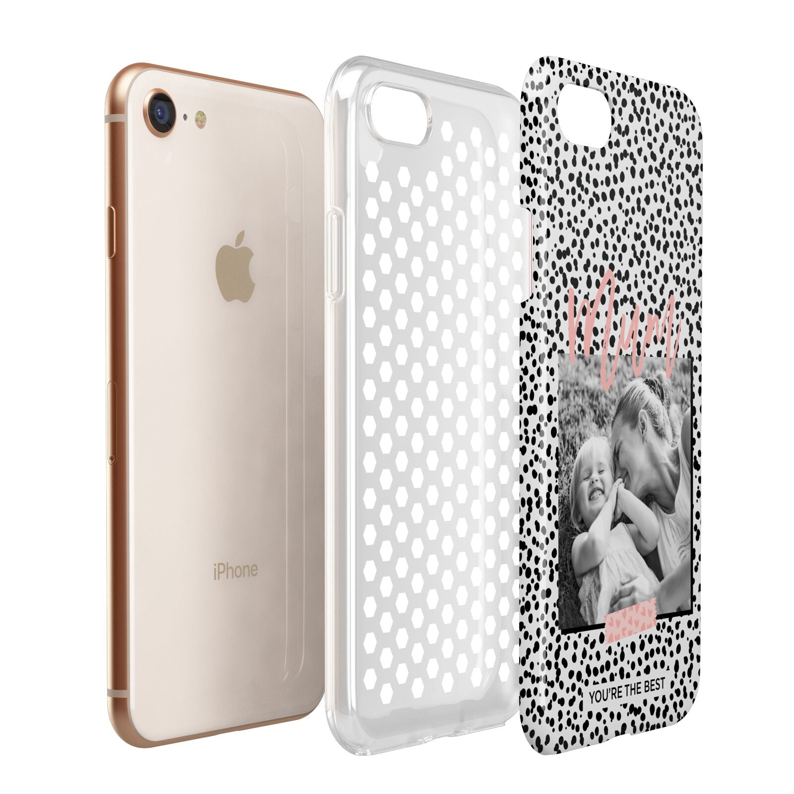 Polka Dot Mum Apple iPhone 7 8 3D Tough Case Expanded View
