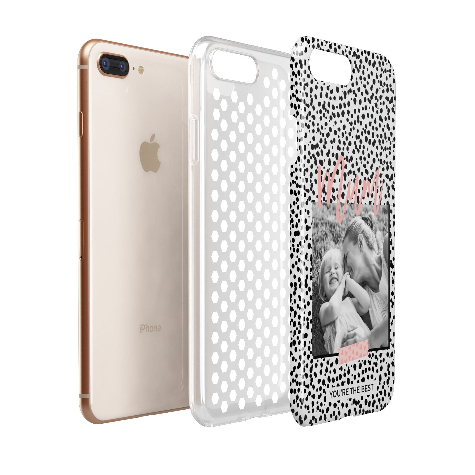 Polka Dot Mum Apple iPhone 7 8 Plus 3D Tough Case Expanded View