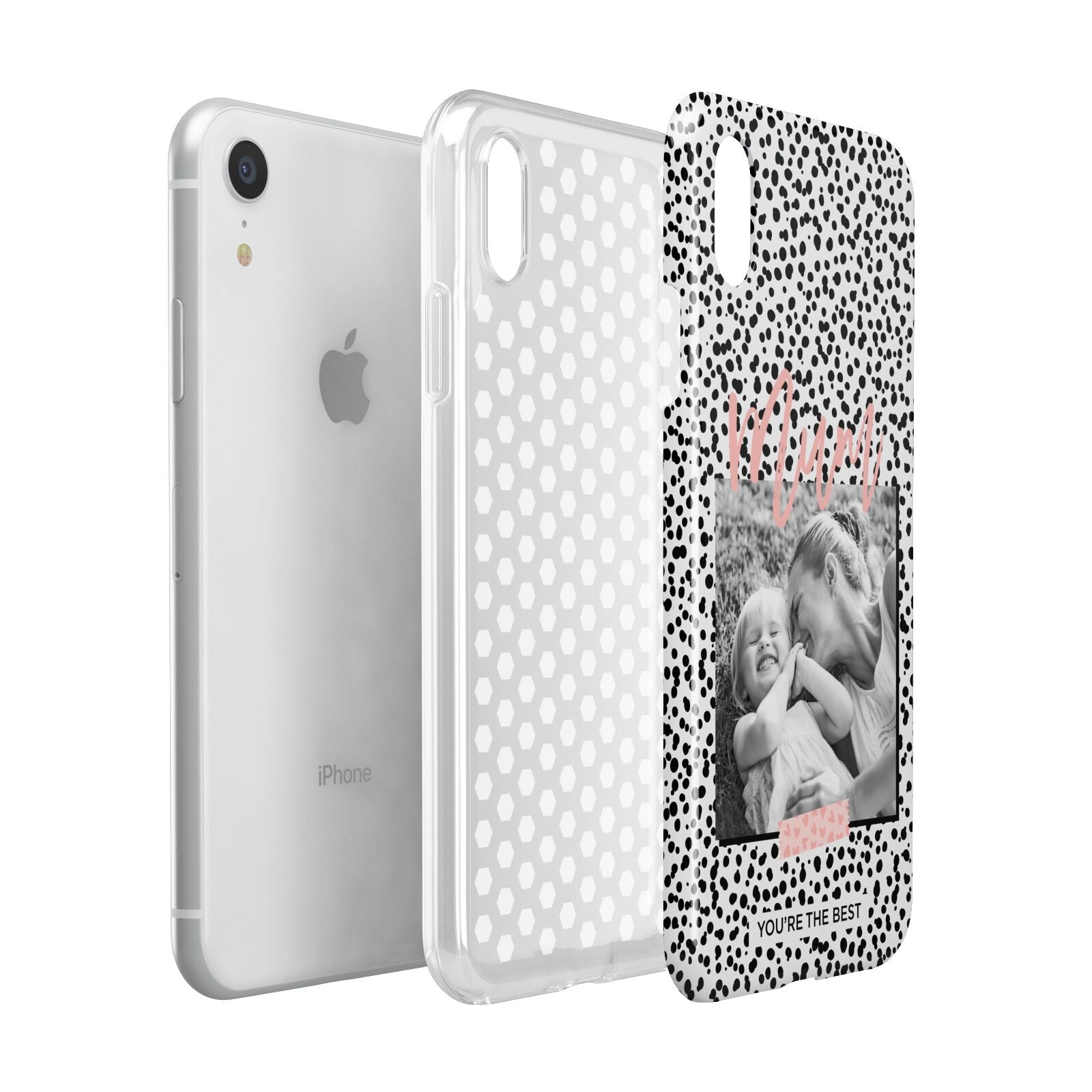 Polka Dot Mum Apple iPhone XR White 3D Tough Case Expanded view